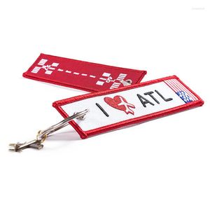 Keychains I Love International Airport Runway Bag Tag Embroider Travel Luggage Gift For Flight Crew Aviation Keychain