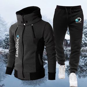 Mens Tracksuits Discovery Channel Men Zipper Hoodies Manliga tröjor