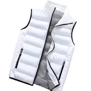 Men's Vests Men' Sleeveless Vest Jackets Men Winter Plaid Stand Collar Cotton Vest Zipper Pocket Warm Waistcoat korean Waistcoats Clothing 221130