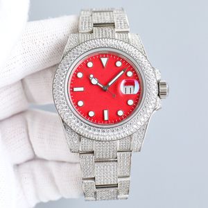Titta på Automatisk mekanisk rörelsedesigner Klockor för män 40mm Sapphire rostfritt stål Montre de luxe Business Diamond Wristwatch