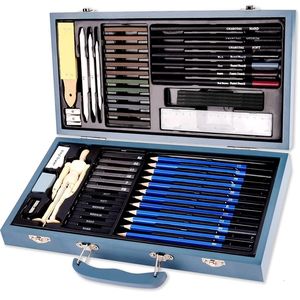 Fountain Pens 60pcsset Profesyonel Eskiz Kalem Kömür Fırçası Ahşap Kutu Eskiz Araçları Ahşap Adam Cetveli Boyama Seti Sanat Malzemeleri 221130