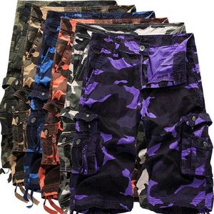 Męskie szorty wielokolorowe Outdoor Duże luźne spodni wielokolorowych Kamuflażowe Spodnie Casual Beach Shorts Cargo Shorts Summer Streetwear Men Capris T221129