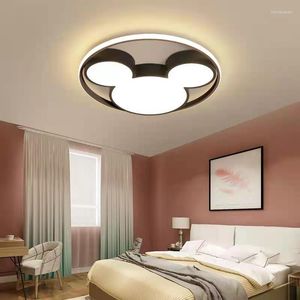 Taklampor modern tecknad lysdjulig fixturer svarta lampor för levande barn rum sovrum dimble plafondlamp