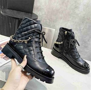 2022 Designer Channel Boots Shoes Nude Black Pointed Toe Mid Heel Long Short Boots Shoes sex