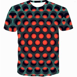 Men's T Shirts Colorful 2022 Printing T-shirt Funny Illusion Black And White Graphics O-neck Pullover Women's 3D