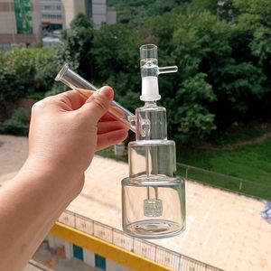 Clear Glass Cake Bong Hookahs Mini Dab Rig Three Layer Water Recycler Pipes for Smoking Bubbler