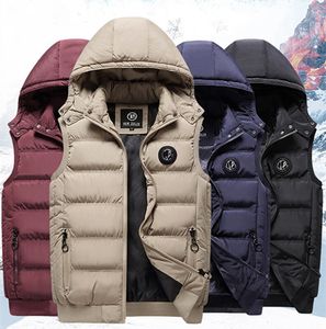 Mens Vests 5xl Jacket Winter Waterproof Warm Sleeveless Fashion Hooded Casual Autumn Thicken Waistcoat 221130