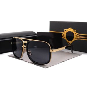 2022 Vintage Solglasögon fyrkantiga Solglasögon Damer Modedesigner Shades Lyx Gyllene Ram Solglasögon UV400 Gradient LXN-EVO DITA
