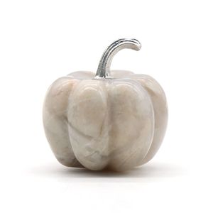 Pietre pazze di zucca curativa da 30 mm Pietra naturale a forma di zucca intagliata a mano in cristallo naturale per regali di Natale