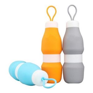 Vattenflaskor Partihandel Sile Folding High Capacity Sports Collapsible Water Bottle Portable Soft Kettle Outdoors vandring Man och Wome Dhyvr