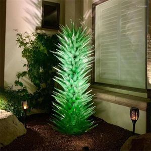 Lampy podłogowe Murano Glass Garden Dekoracja Zielona ręka Dmuchane drzewa kwiatowe Rzeźba dla willi dom El 24 na 72 cale