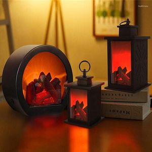Night Lights Led Simulation Fireplace Light Lamp Flame Nordic Style Halloween Christmas Home Decoration Bedroom Living Room Kitchen