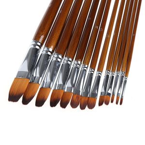 Painting Pens 13Pcs Artist Paint Brush Set Nylon Hair Watercolor Oil Acrylic Drawing QX2B 221130