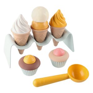 Sandspiel Wasser Spaß Kinder DIY Simulation Eismodell Küche Spielzeug sicherer Plastik Weizen Stroh Kuchen Lebensmittel machen Sommerstrandspielzeug 221129