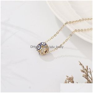 Pendant Necklaces Fashion Jewelry Evil Eye Necklaces For Women Blue Eyes Bead Pendant Geometry Choker Chain Necklace Drop Delivery Pe Dhast