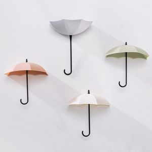 Hooks 3pcs set Self-adhesive Kitchen Cute Umbrella Wall Mount Key Holders Hook Coat Hat Hanger Organizer Durable Gift