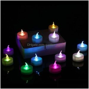 Luci notturne Flikering Candle Light Scelta Set di 24 candele senza fiamma Tealights a batteria per matrimoni, vacanze, San Valentino Dro Dhwuo