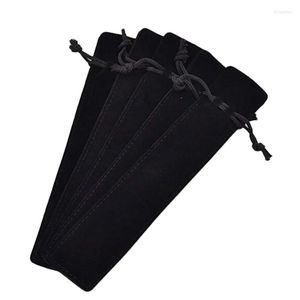 Storage Bags 50 Pcs Black Velvet Pen Pouch Sleeve Holder Single Bag Case Pencil