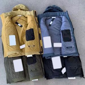 Erkek Ceketler Topstoney Tasarımcı Marka Erkek Yelekler Ceket Adası Kadın Püskürtme Yelpek Pusula Rozeti Metal Naylon Kış