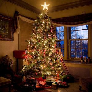 Dekoracje świąteczne gwiazda LED Light Tree Top Lampa do domu ozdoby przy Bożego Narodzenia Navidad Rok Natal Noel Prezent 221130
