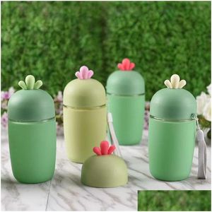Vattenflaskor Creative Cacti Glass Cup Lovely Antlers Vattenflaskor Portable Children Gifts Mti Color New 5 3ZW C R Drop Delivery Ho Dhos4