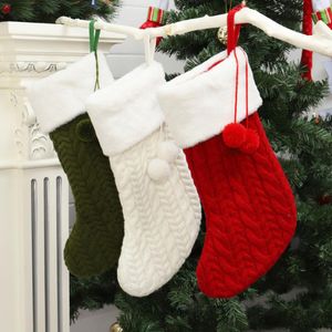 Decorações de Natal Presente Meias Socsa Papai Noel Bolsa de doces de Natal Tree Holding Decor de meias 221130