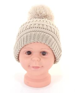 Beanie de malha de malha Hat pom pom acrílico malha boné inverno gorrosos quentes de pompom chapéus de bola para meninos meninas infantil esqui neve bonnet atacado