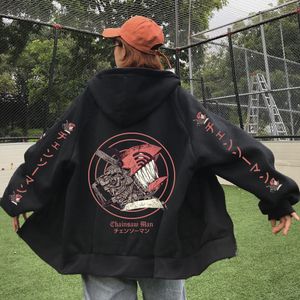 Felpe con cappuccio da uomo Felpe con cappuccio Chainsaw Man Cappotto con cerniera Felpa con cappuccio Sweatshite Loog Sleeve Regalo Autunno Top 221130