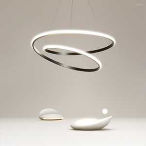 Hängslampor moderna ledtroliga minimalism för vardagsrum mat kök sovrum enkelt fjärrkontroll hängande lampor