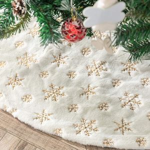 Decorações de Natal White Snowflake Tree Salia Faux Fur Carpet para Happy Year 2023 Decoração de casa Avental Ornamento Navidad Noel 221130