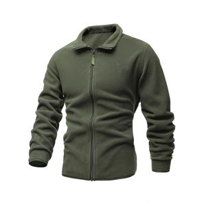 M￤ns jackor Slim Double-Faced Fleece Tactical Sweater Casual Turn-Down Collar dragkedja Solid Color Man Warm Winter Coat 221130