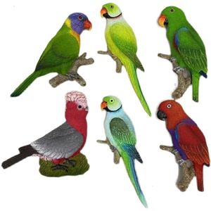 Christmas Decorations Handpainted Bluewinged Ringnecked Rainbow Parrot 3D Fridge Magnets Tourism Souvenirs Refrigerator Magnetic Stickers Gift 221129