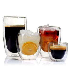 Double Wall Glass Clear Handmade Heat Resistant Tea Healthy Drink Mug Coffee Cups Insulated Shot