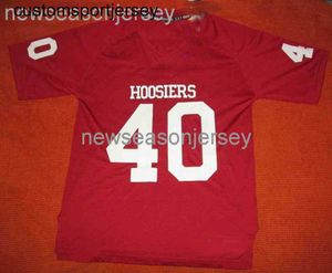 Zszyta niestandardowa Indiana Hoosiers #40 Red Home Football Jersey Rzadki mężczyźni Kobiety młodzież xs-5xl