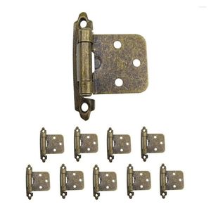 Bath Accessory Set Kitchen Door Hinges 10pcs Cabinet Drawer Hardware Heavy Duty Overlay Reused Self-Closing W/ Screws Cold-rolled Steel