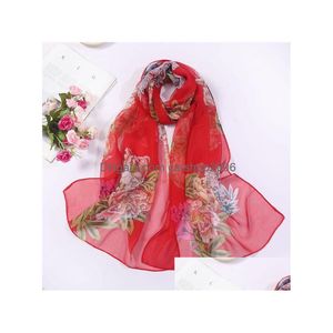 Schals Sommer Frauen Slik Schal Sunsn Colorf Schal Wraps Blumen Dünne Strand Schals Drop Lieferung Mode Accessoires Hüte Handschuhe DHE8L