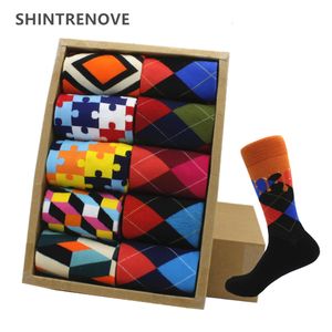 Mens Socks Brand Quality Funny Soft Breathable Cotton Business Casual Dress Happy Classic Clothing For 221130