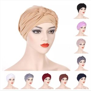 Solid Color Africa Braid Hijab Caps Muslim Wrap Turban Hat Fashion Headtie Inner Hijabs Bonnet Ready To Wear