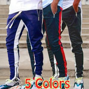 Herrbyxor Mens Joggers Casual Fitness Sweatpants Sports Track dragkedja med Black Gyms byxor 221130