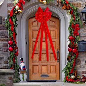 Decorações de Natal Hudiejie Wreath Bows Bow Multilayer Gift Bow para a porta da frente decoração de parede externa interna 221130