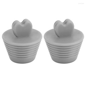 Badmattor Badkar Drain Plug Tub Stopper 2 Pack med hjärtformhandtag Silikonstoppare för badrumsvask och