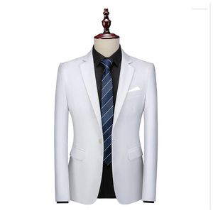 Herrdr￤kter koreanska mode smala fit m￤n casual kontor vita svarta blazers ungdomar stilig enkel knapp br￶llopskl￤nning rockar 5xl 6xl