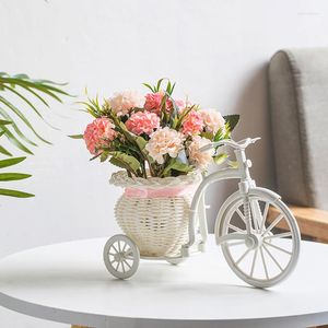 Decorative Flowers Home Decor Garden Bike Potted Simulation Decoration Indoor Living Room Table Ornaments Creative Nordic Gifts