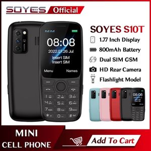 Unlocked SOYES S10T Classic Bar Phone GSM 2G Elder Cellphone Dual Sim Card 800mAh Battery 1.77'' Display Ultra Slim Mobile FM MP3 Torch