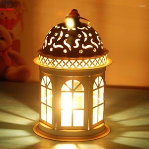 Candle Holders White Metal House Stand Stand Lantern Romantic Dinner Luxury Iron Nordic Farolillo Vela Light