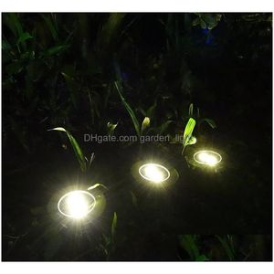 Solar Garden Lights Ip65 Waterproof 2Led 4Led 8Led Solar Outdoor Ground Lamp Landscape Lawn Yard Stair Underground Buried Night Ligh Dhsoa