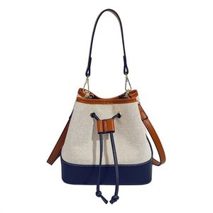 Borsa a mano Donna 2023 nuovo marchio di stilista Tote borsa a secchiello tendenza tela colore texture borsa a tracolla