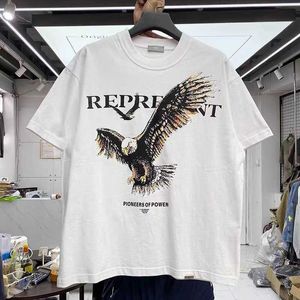 Męskie koszulki Vintage Eagle Print Street Casual Short Sleeve T-Shirt Guy T221130