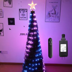 Stringhe LED per albero di Natale Bianco caldo Multicolore Cambia colore 11 modalità di illuminazione Alberi Luce fatata 304LED 6FT x 19 Linee Luci stringa per feste per decorazioni natalizie