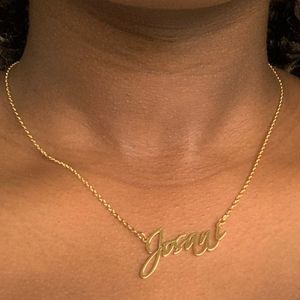 Collana con nome personalizzato scritto a mano Firma artistica Collane con targhetta fai-da-te Girocollo Gioielli commemorativi unici per uomini Donne Fidanzate Regali di compleanno per la mamma